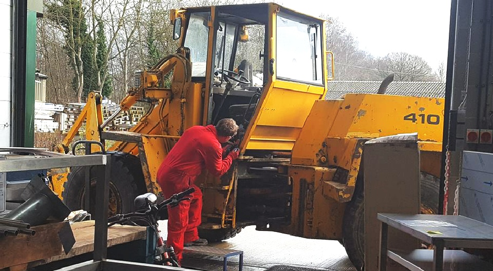 Rod making new door for a JCB